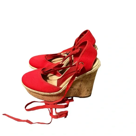 Dolce & Gabbana Red Espadrille Wedges - Picture 6 of 7